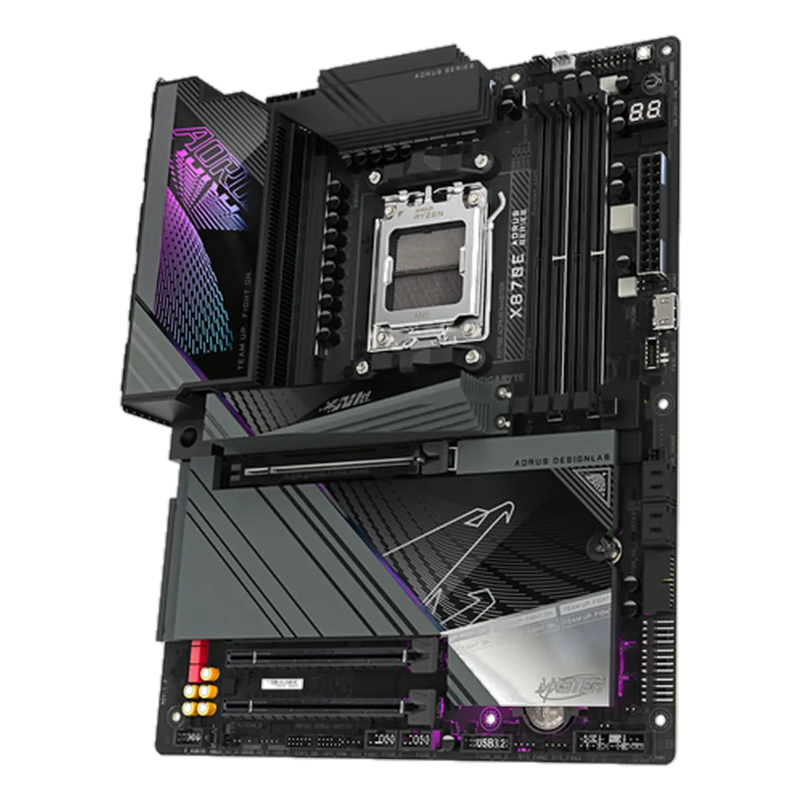 Gigabyte X870E AORUS MASTER — vue latérale