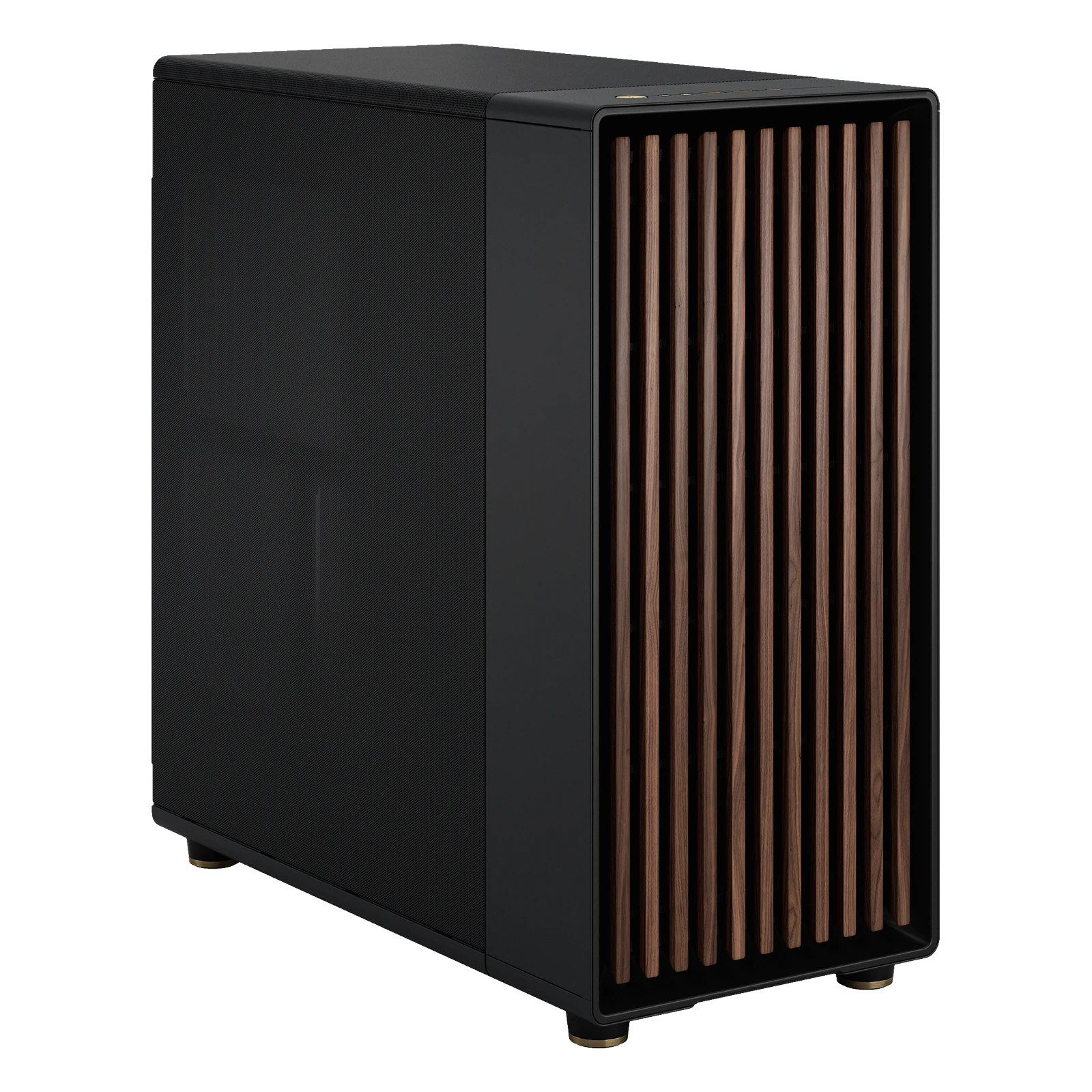Boîtier Fractal Design North XL Charcoal, façade en lattes de noyer et mesh